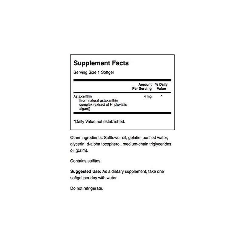 Swanson Astaxanthin, 4mg - 60 Capsule - 1 | YEO