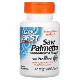 Doctor's Best Saw Palmetto Standardized Extract - 320mg - 60 Capsule Beneficii Saw Palmetto- poate sustine sanatatea prostatei, 