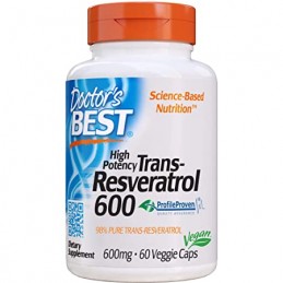 Doctor's Best Trans-Resveratrol 600, 600mg - 60 Capsule Beneficii Resveratrol- reducerea tensiunii arteriale, scaderea nivelului