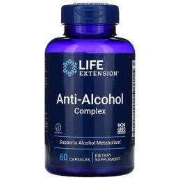 Sprijina functia optima a ficatului, protejeaza impotriva metabolitilor alcoolului, Anti-Alcohol Complex, 60 Capsule Beneficii c