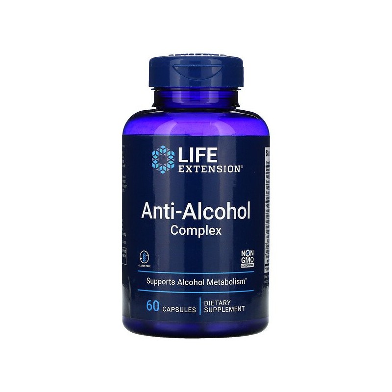 Life Extension Anti-Alcohol Complex - 60 Capsule Beneficii complex anti-alcool- sprijina functia optima a ficatului, nutrientii 