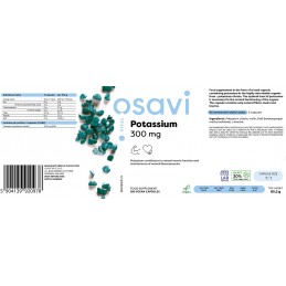 Osavi Potassium 300mg - 180 Capsule Beneficiile potasiului- ajuta in reducerea AVC-ului, ajuta la cresterea densitatii minerale 