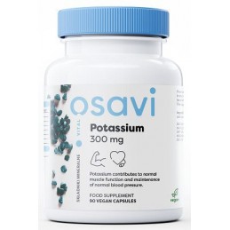 Potasiu 300 mg 90 Capsule, Osavi Beneficiile potasiului- ajuta in reducerea AVC-ului, ajuta la cresterea densitatii minerale oso