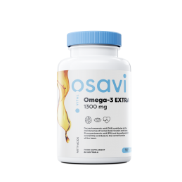 Osavi Omega-3 Extra, 1300mg (cu aroma de lamaie) - 60 Capsule Benefiii Omega 3- risc redus de boli cardiovasculare, risc redus d