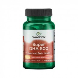 Swanson Super DHA 500 from Food-Grade Calamari - 30 Capsule Beneficii Super DHA- ajuta functionarea optima a creierului, reduce 