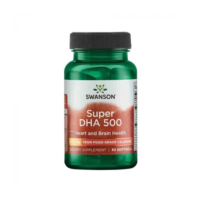 Super DHA 500 from Food-Grade Calamari - 30 Capsule, Swanson Beneficii Super DHA- ajuta functionarea optima a creierului, reduce