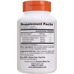Doctor's Best Hyaluronic Acid + Chondroitin Sulfate with BioCell Collagen - 60 Capsule Beneficii- reduce aspectul ridurilor, de 