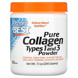 Pure Collagen (Tip 1&3) Pudra, 200 grame, Reduce liniile fine si ridurile, imbunatateste hidratarea si fermitatea pielii Benefic