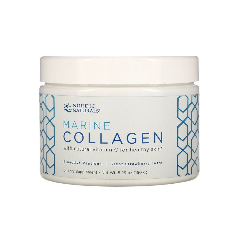 Nordic Naturals Marine Collagen, Strawberry (aroma de capsuni) - 150 g Beneficii Colagen marin- ajuta pielea, ajuta procesul res