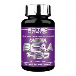 Scitec Mega BCAA 1400 90 Capsule Beneficii cheie Mega BCAA 1400: ajuta la refacerea si cresterea masei musculare, BCAA cei mai i
