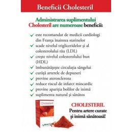 Nutrisan Cholesteril New Generation 60 Capsule (Scadere Colesterol marit si trigliceride) Beneficii Cholesteril New Generation 6