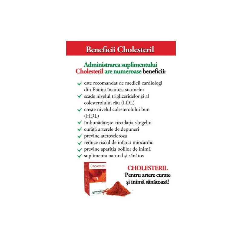 Nutrisan Cholesteril New Generation 120 Capsule (Scadere Colesterol marit si trigliceride) - 1 | YEO