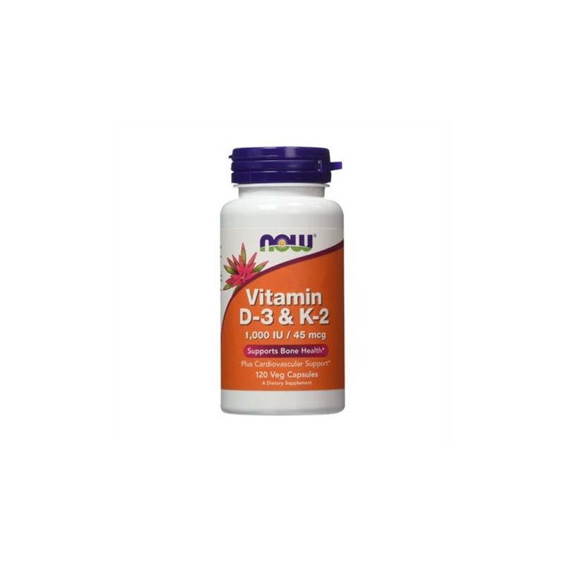 Now Foods Vitamina D3 & K2 - 120 Capsule Beneficii Vitamina D3&amp;K2- mentine sanatatea oaselor, ajuta la reducerea stresului s