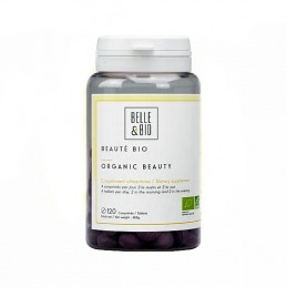 Belle&Bio Beauty Organic - 120 Capsule Beneficii Organic Beauty: concentrat de ingrediente active pentru piele, sursa de polifen