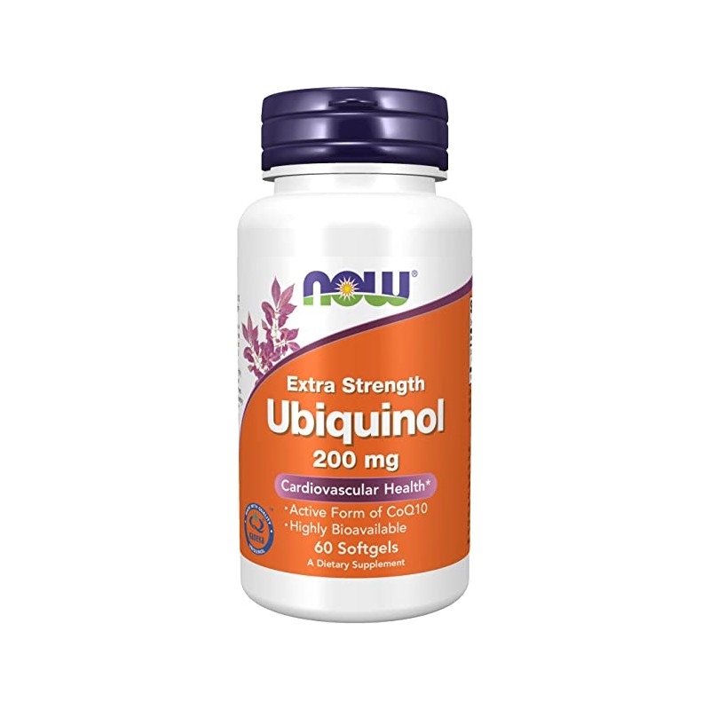 NOW Foods Ubiquinol - 200mg - 60 Capsule Beneficii Ubiquinol - Sprijina sanatatea optima a inimii, sprijina productia de energie