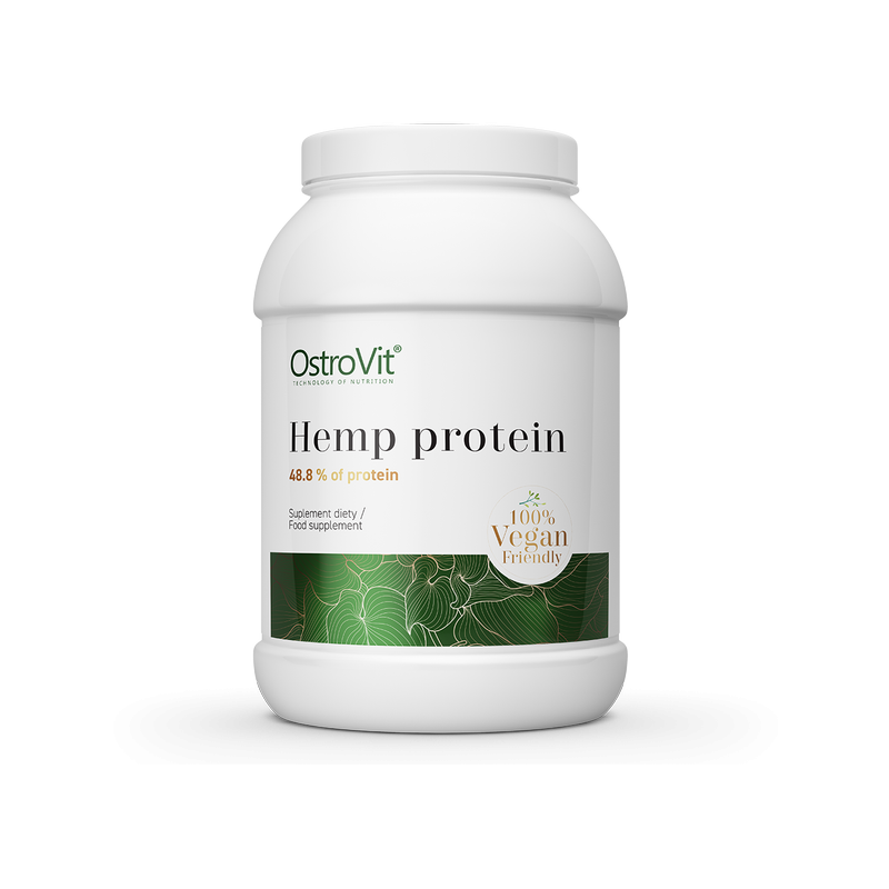 OstroVit Hemp Protein VEGE 700 grame (Proteina Fibre de canepa) Beneficii Canepa Ostrovit VEGE: Continut ridicat de proteine, su