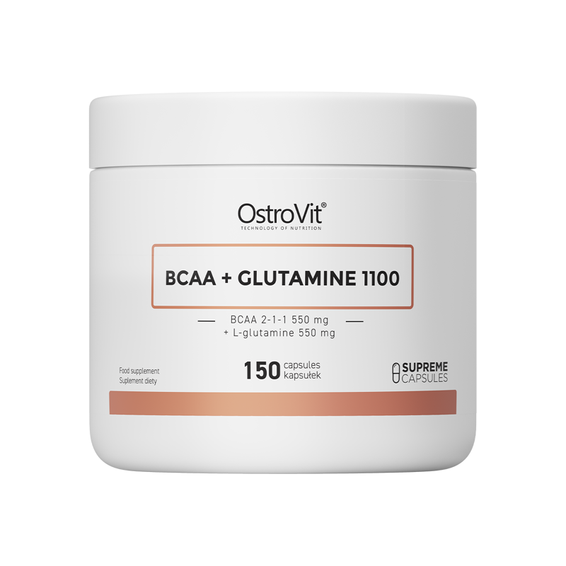 Contribuie la cresterea rezistentei musculare, in timpul utilizarii lor, Supreme Capsules BCAA + Glutamine 1100 mg - 150 Capsule