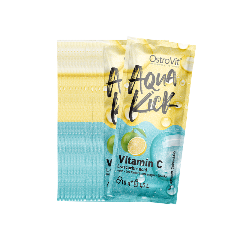 Puternic antioxidant, sprijina multe organe si sisteme si imbunatateste sanatatea generala, Aqua Kick Vitamin C 10 g x 24 BOX Be