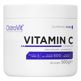 OstroVit Supreme Pure Vitamin C 500 g Efecte si beneficii ale Vitaminei C: sustine functionarea normala a sistemului imunitar, a