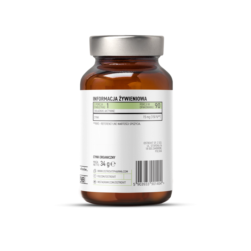 OstroVit Pharma Organic Zinc 90 Tablete - 1 | YEO