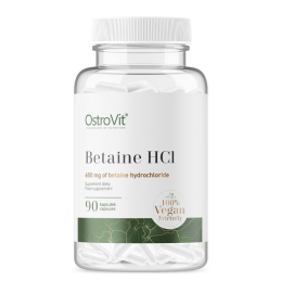 Betaine HCl VEGE 90 capsule, OstroVit Beneficii Betaine HCL: sustine procesul digestiv, ajuta la indigestie si balonare, optimiz