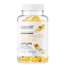 OstroVit Vitamin D3 4000 IU-120 Capsule Beneficii Vitamina D3: mentine sanatatea oaselor, previne mai multe boli, ajuta la reduc