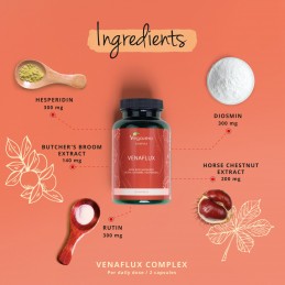 Vegavero VenaFlux Complex 120 Capsule - Suport Circulatie Venoasa BENEFICII VENAFLUX: sprijina buna circulatie, produs din ingre