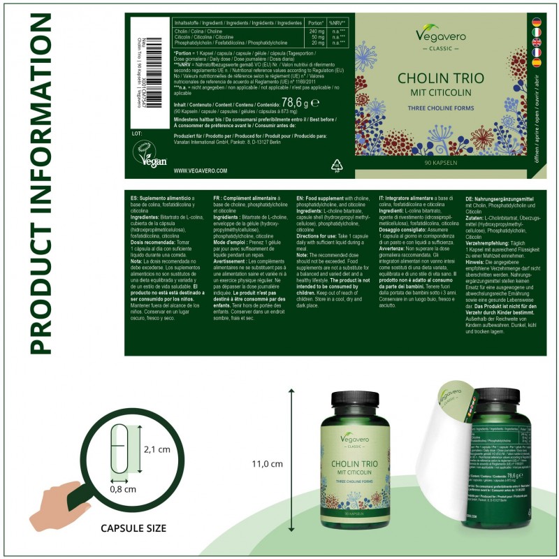 Vegavero Choline Trio 90 Capsule - 1 | YEO