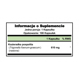 Fenugreek 610 mg - 100 Capsule (sursa bogata de nutrienti, sustine procesele metabolice sanatoase) Beneficii Fenugreek: sursa bo