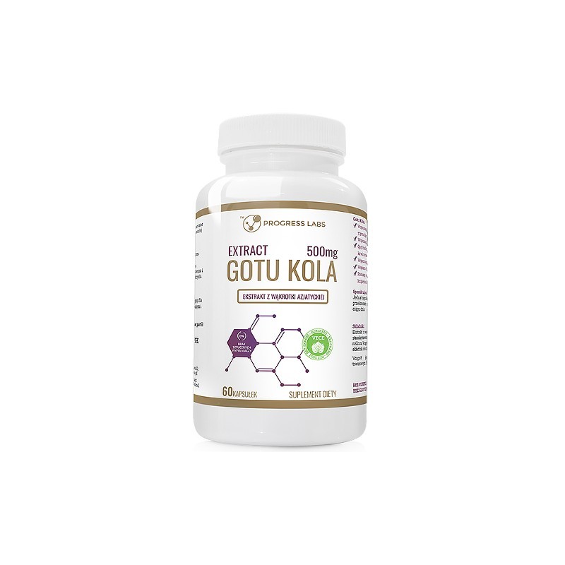 Progress Labs Gotu Kola 500 mg - 60 Capsule Beneficii Gotu Kola: imbunatateste functia cognitiva, ajuta impotriva varicei, poate