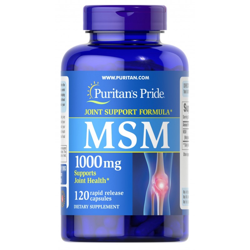 Puritan Pride MSM 1000mg - 120 Capsule Beneficii MSM: ajuta in reducerea durerilor in artrita reumatoida, osteoartrita, spondilo