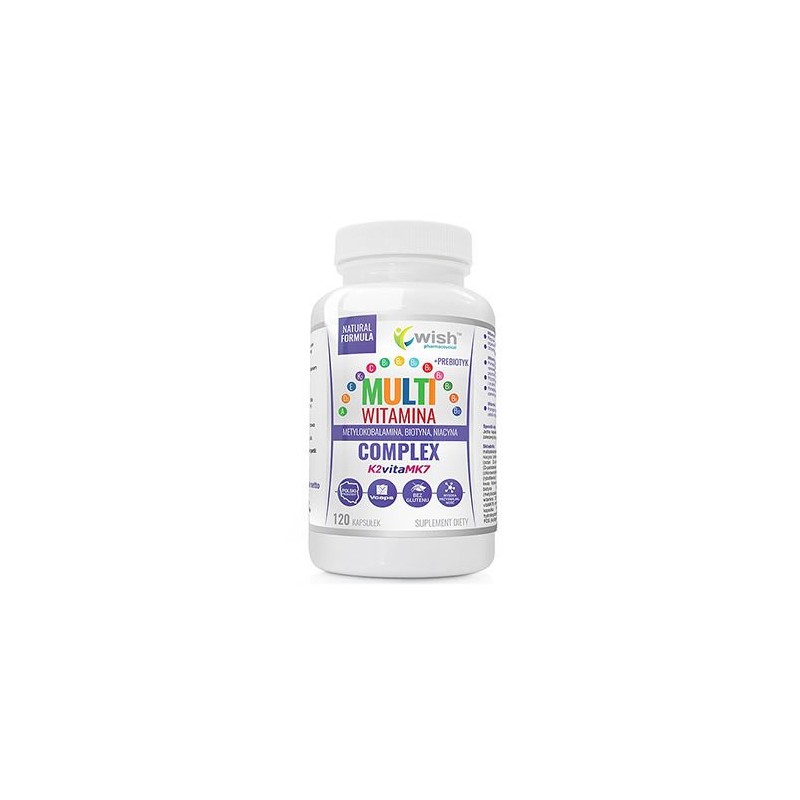 Wish Pharmaceutical Multivitamin Complex + Prebiotic - 120 Capsule BENEFICIILE COMPLEXULUI MULTIVITAMINIC- vitamine 100% natural