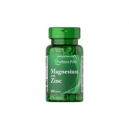Puritan Pride Magnesium & Zinc - 100 Tablete BENEFICII MAGNEZIU &amp; ZINC: magneziul ajuta la crampele picioarelor si la functi