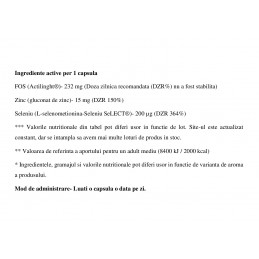 WISH Seleniu + Zinc + Prebiotic 120 Capsule – Imunitate BENEFICII SELENIU &amp; ZINC &amp; PREBIOTIC - seleniul sprijina produce