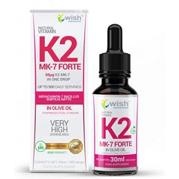 Wish Vitamina K2 MK7 - 30 ml BENEFICII VITAMINA K2 MK7: o sursa buna de Vitamina K, absorbtie excelenta a MK-7 din NATTO, o form