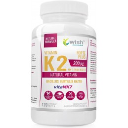 Wish Vitamina K2 MK-7 200mcg 120 capsule - Suport oase si sanatate cardiovasculara Vitamina K2 este necesara pentru activarea os