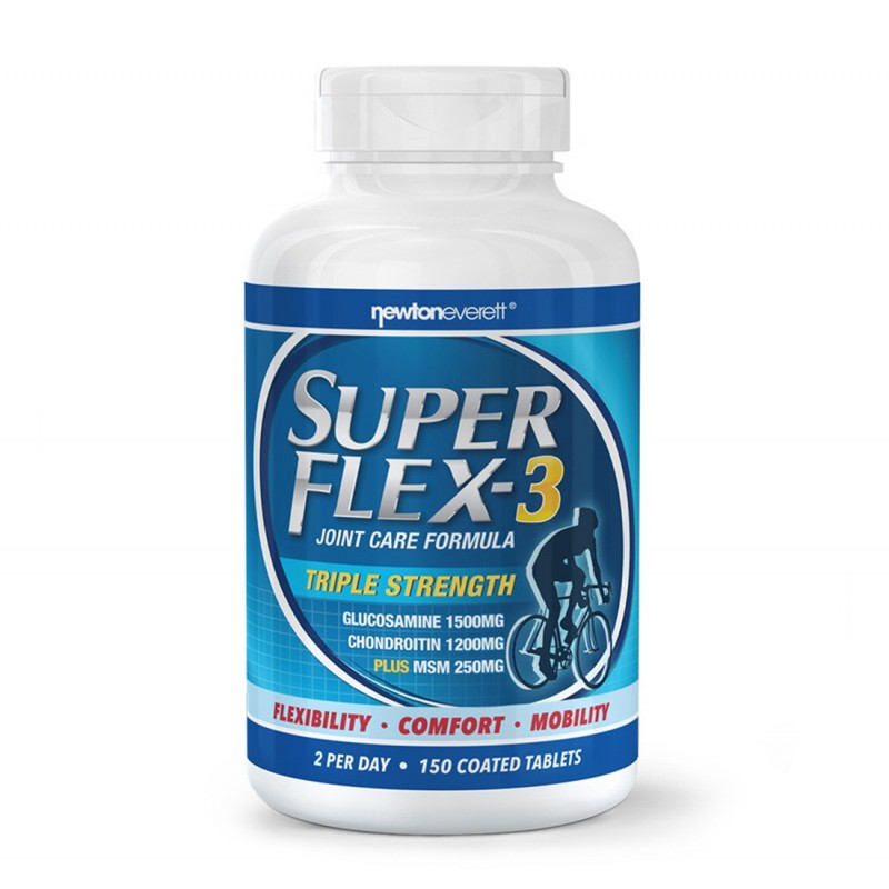 SUPERFLEX-3 tripla actiune pentru articulatii sanatoase (Glucosamina, Condroitina si MSM) 150 Tablete Trei compuși de susținere 