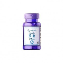 Puritan Pride Vitamina B6 50mg - 100 Tablete BENEFICII VITAMINA B6- o cantitate mare de vitamina B6 per portie, reglarea metabol