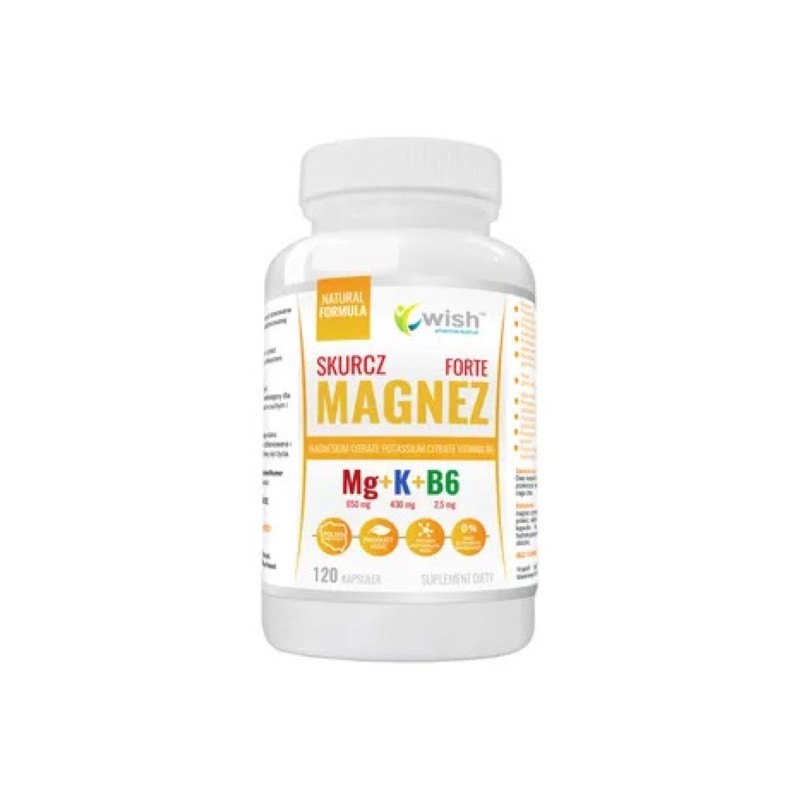 Wish Magneziu 375mg + B6 120 capsule - Anti crampe si sustinere musculara BENEFICII MAGNEZIU + POTASIU + B6 contribuie la reduce