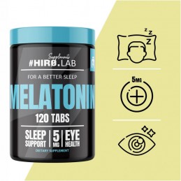 HiroLab Melatonină 5mg - 120 Tablete Beneficii Melatonina- imbunatateste calitatea somnului, ajuta in scaderea tensiunii arteria