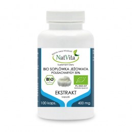 NatVita Coama Leului Bio (extract de ciuperca) 400mg - 100 Capsules BENEFICII COAMA LEULUI BIO- nootropic, bun antioxidant, supo