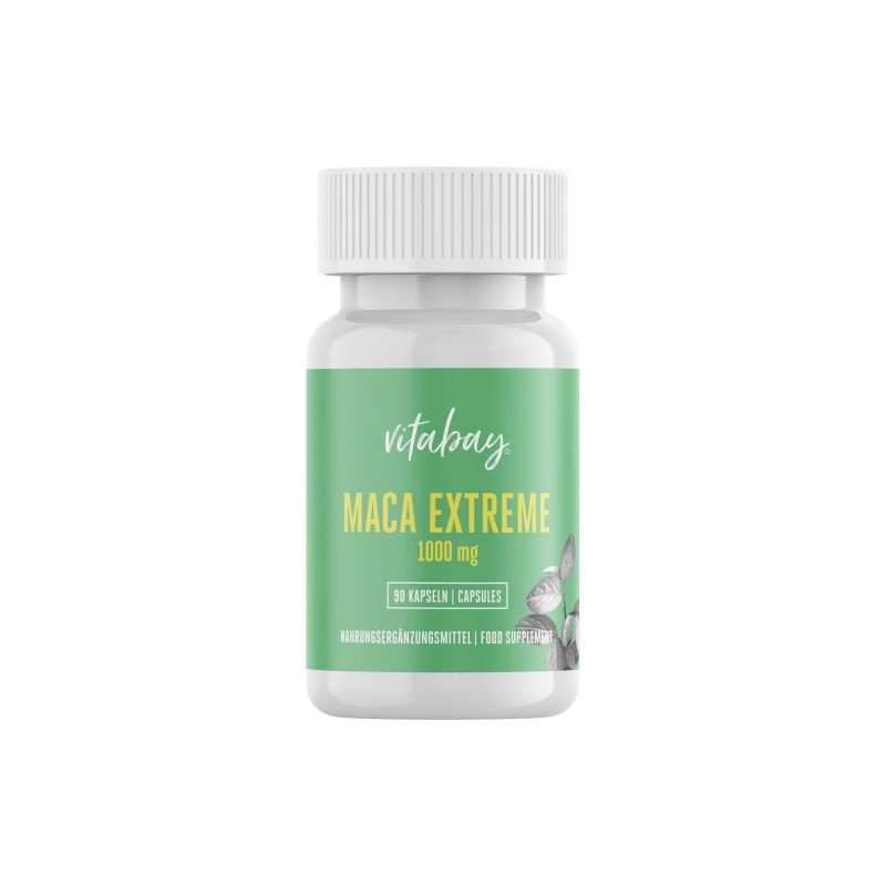 Vitabay Maca - 1000 mg doza mare - din extract de radacina de Maca - 90 capsule Beneficii Maca- ajuta organismul sa gestioneze s