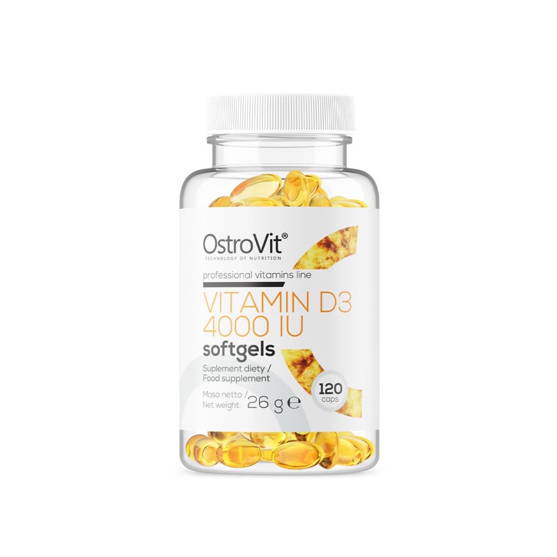 OstroVit Vitamin D3 4000 IU - 120 Capsule Beneficii Vitamina D3: mentine sanatatea oaselor, amelioreaza mai multe boli, ajuta la
