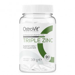 OstroVit Triple Zinc, 15 mg - 90 Capsule Beneficii Zinc- reglarea proceselor metabolice si a activitatii enzimelor din organism,