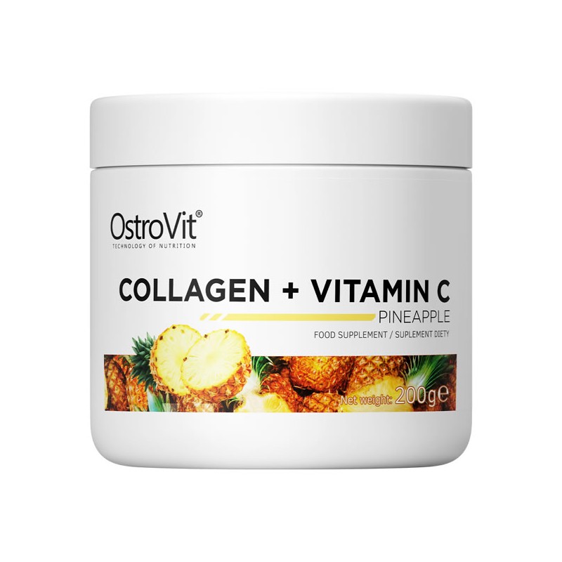 OstroVit Colagen Hidrolizat + Vitamina C, pulbere, piersici, 200 grame