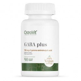 GABA 750 mg + Melatonina 1 mg 90 Tablete, OstroVit Beneficii GABA: pentru somn linistit, reduce stresul și anxietatea, creste ho