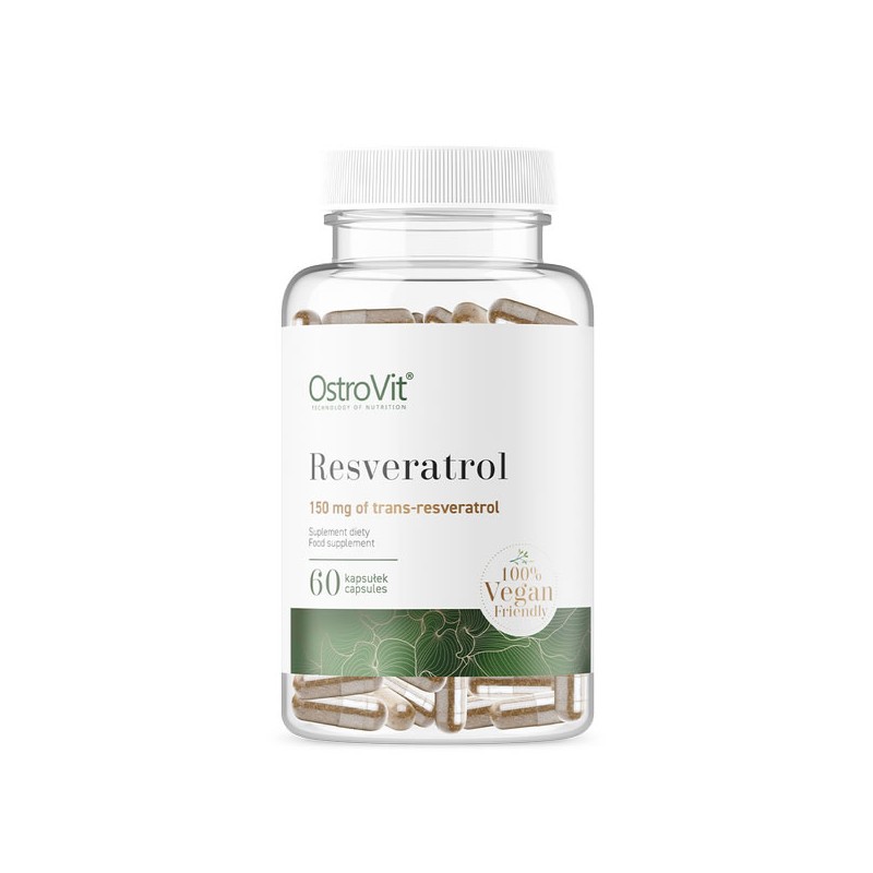 OstroVit Resveratrol trans VEGE 60 Capsule Beneficii Resveratrol: mentine sanatatea colonului, antioxidant natural puternic care