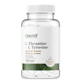 OstroVit Theanine + Tyrosine VEGE (Teanina + Tirozina) 90 Capsule Beneficii L-Teanina + L-Tirozina: Maximizeaza efectele cofeine