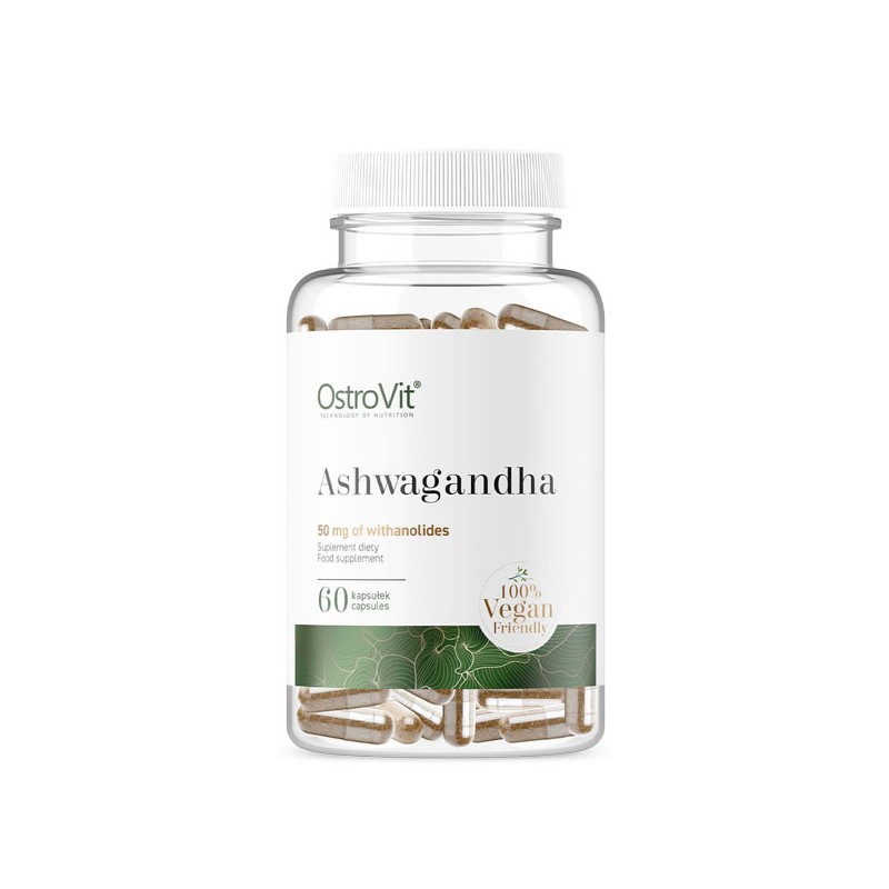 Supliment alimentar Ashwagandha Vege 700 mg 60 Capsule, Ostrovit Beneficii Ashwagandha: planta medicinala antica, reduce nivelul