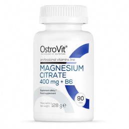 Magneziu Citrat + Vitamina B6, 400mg, 90 Pastile- Sustine un efect calmant in starile de agitatie si neliniste Beneficii Magnesi